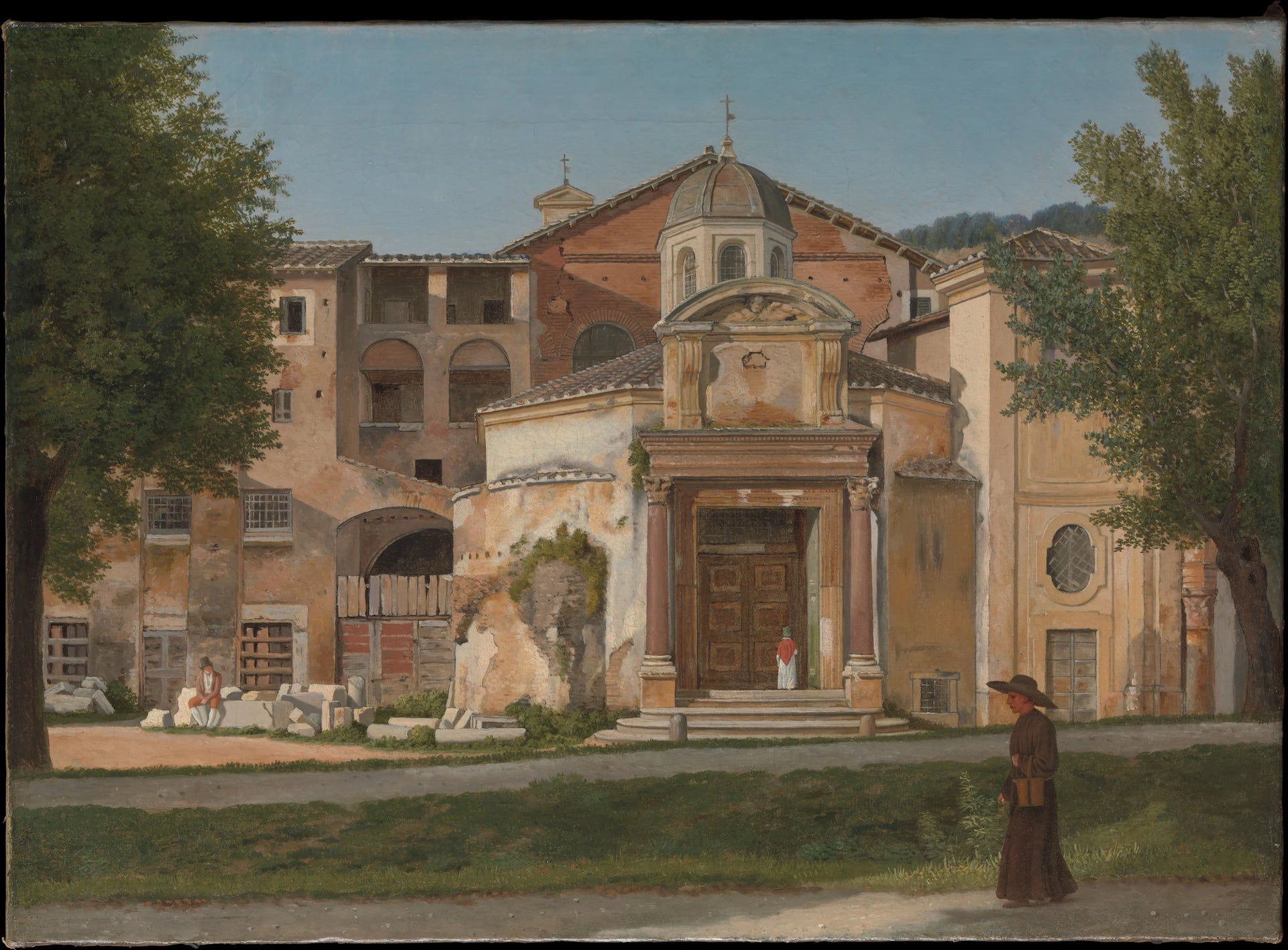 Une section de la Via Sacra, Rome (l'église des Saints Côme et Damien) - Christoffer Wilhelm Eckersberg