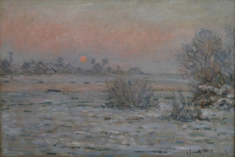 Зимнее солнце в Лавакуре - Клод Моне