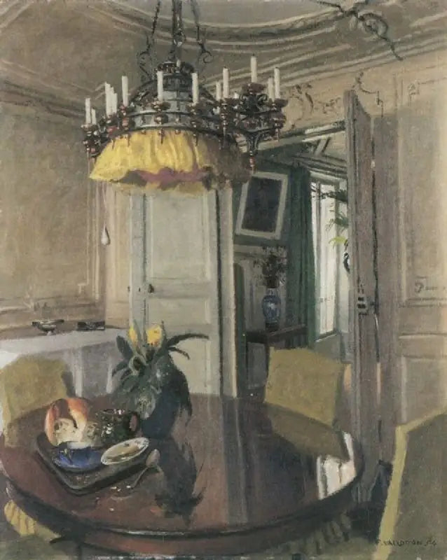 Table de salle à manger avec bouquet - Félix Vallotton - Alpha Reproduction