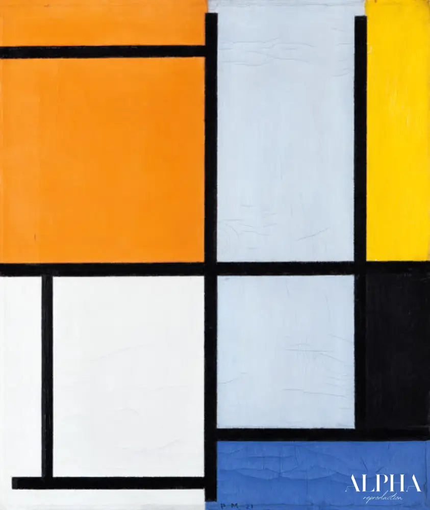 Tableau 3 avec l'orange - Mondrian - Reproductions de tableaux et peintures haut de gamme