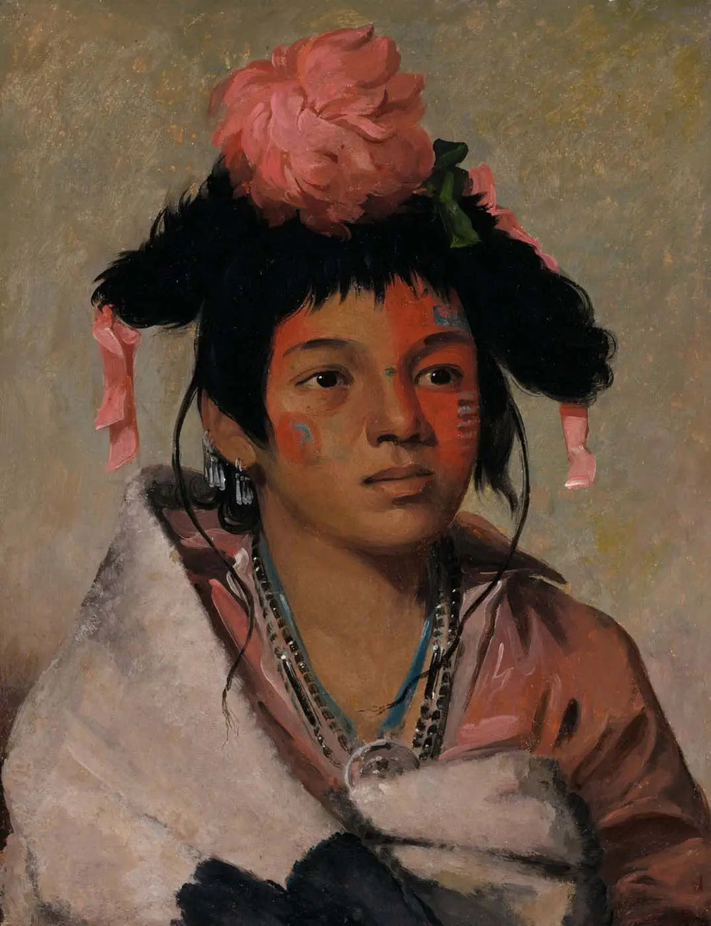 Tcha-káuk-o-ko-máaugh grand chef un garçon - George Catlin - Alpha Reproduction
