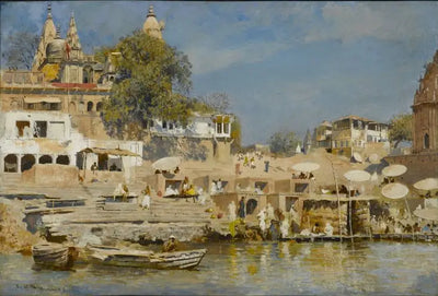 Temples et ghat de baignade à Bénarès - Edwin Lord Weeks - Alpha Reproduction