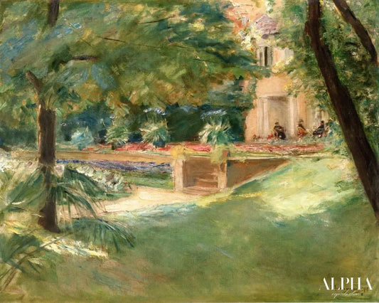 Terrasse surplombant le jardin des fleurs à wannsee - Max Liebermann - Reproductions de tableaux et peintures haut de gamme