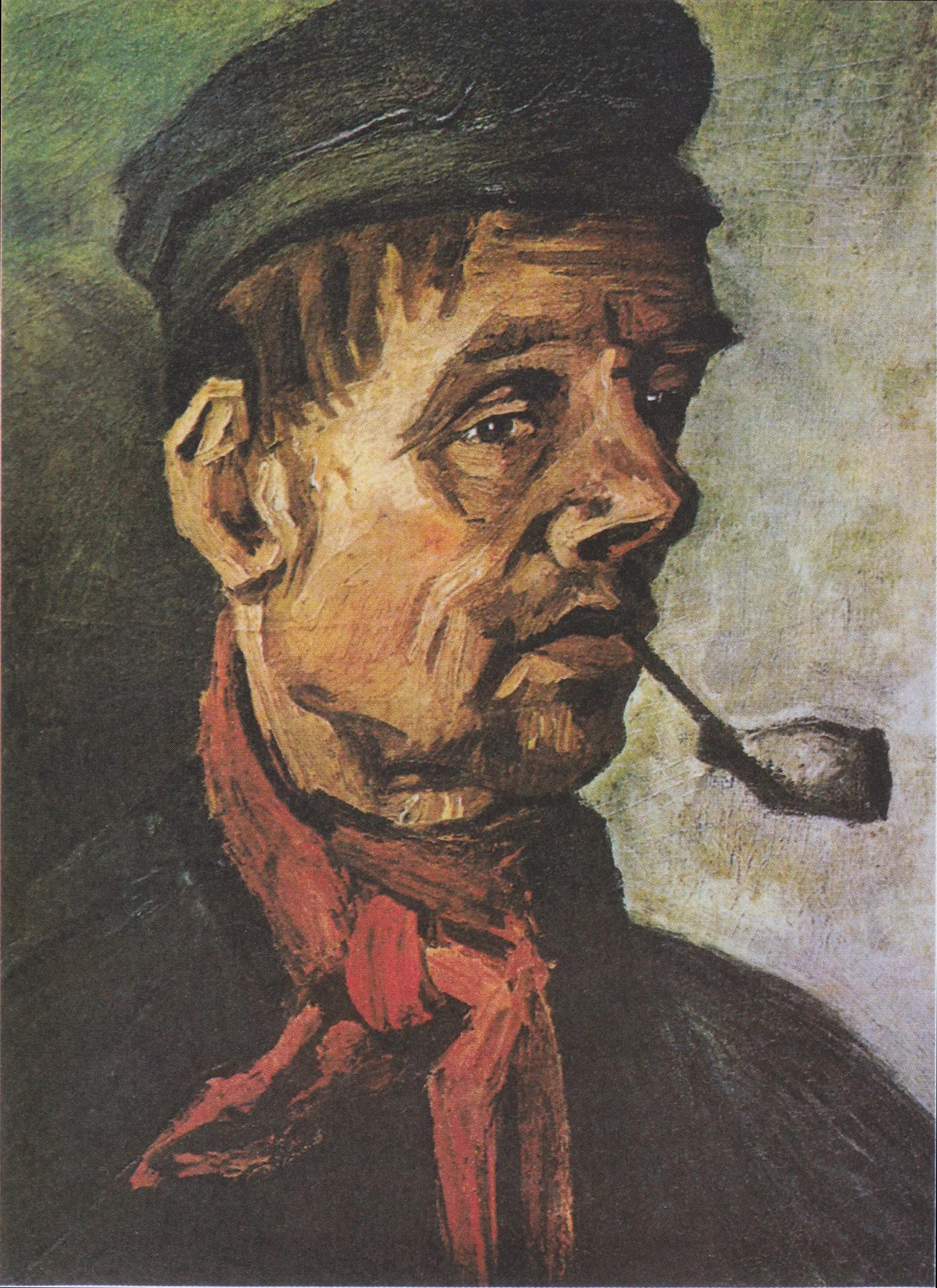 Reproduction du tableau « Tête d'homme avec une pipe - Vincent van Gogh » par Alpha Reproduction en peinture à l’huile