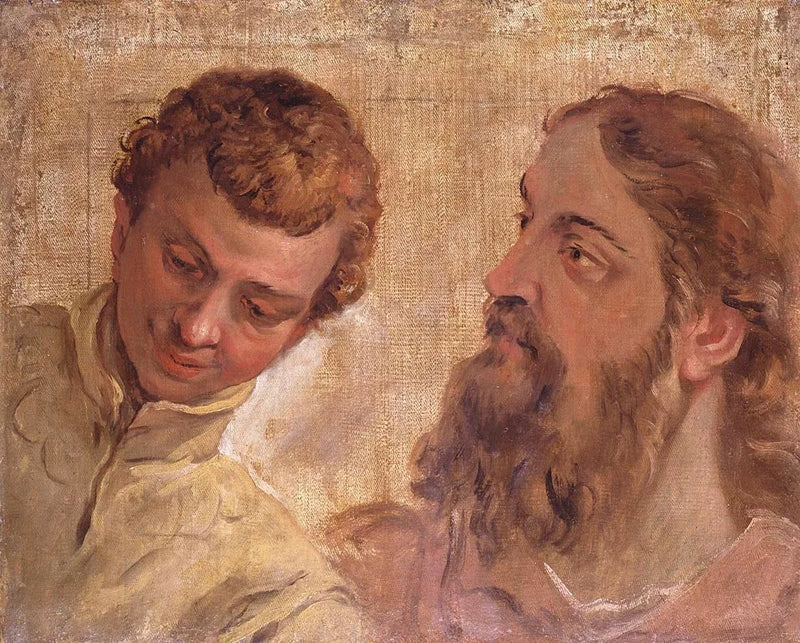 Головы мальчика и бородатого мужчины (апостола) - Себастьяно Риччи