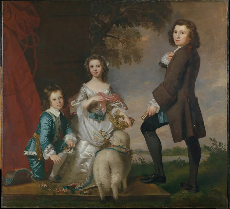 Томас (1740–1825) и Марта Нит (1741–после 1795) с его опекуном, Томас Нидхэм - Джошуа Ренорольс