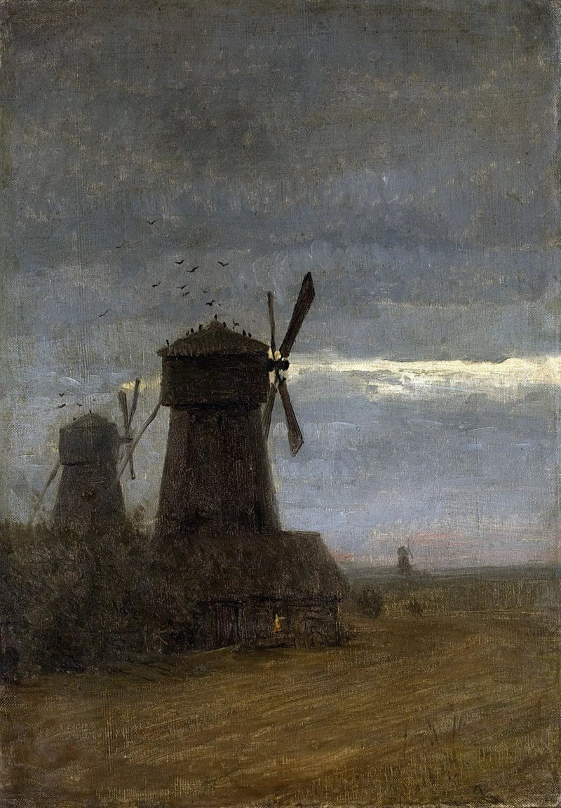 Moulins à vent, crépuscule tardif - Isaac Levitan