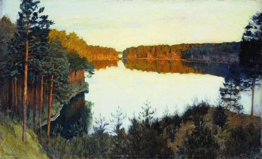 Lac dans la forêt, peinture de Isaac Levitan