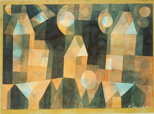 Trois maisons au pont - Paul Klee - Reproductions de tableaux et peintures haut de gamme