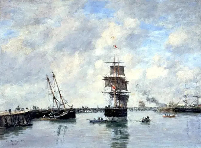 Трувиль, причалы, высокий море - Эжен Буден