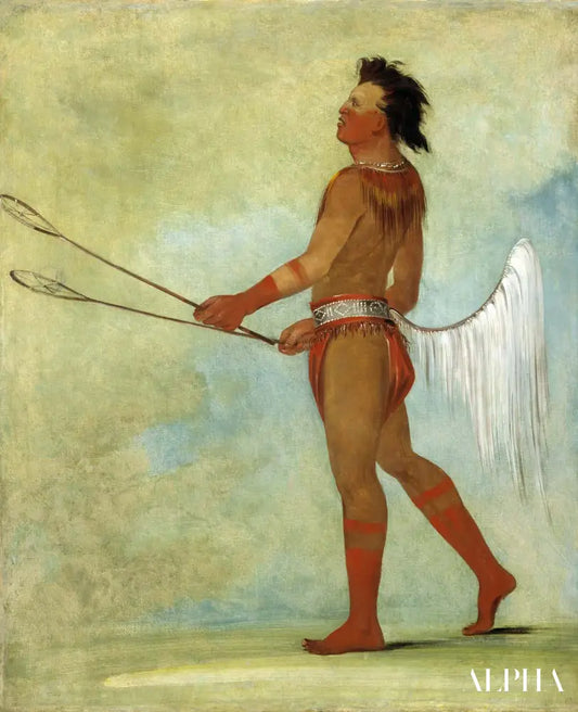 Tul-lock-chísh-ko, Drinks the Juice of the Stone, in Ball-player's Dress (Choctaw) - George Catlin - Reproductions de tableaux et peintures haut de gamme