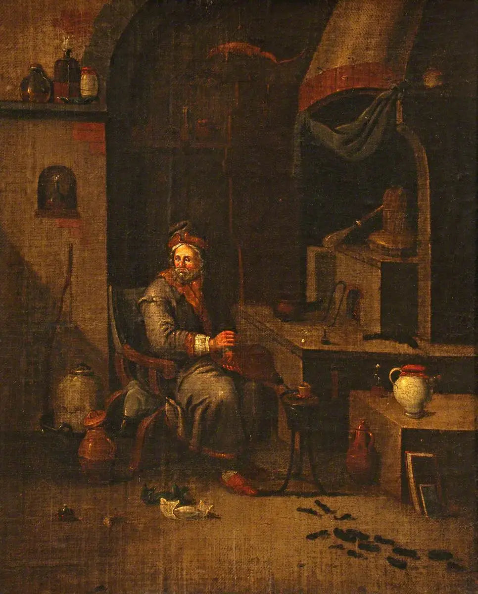 Un alchimiste dans son laboratoire - David Teniers le Jeune - Alpha Reproduction