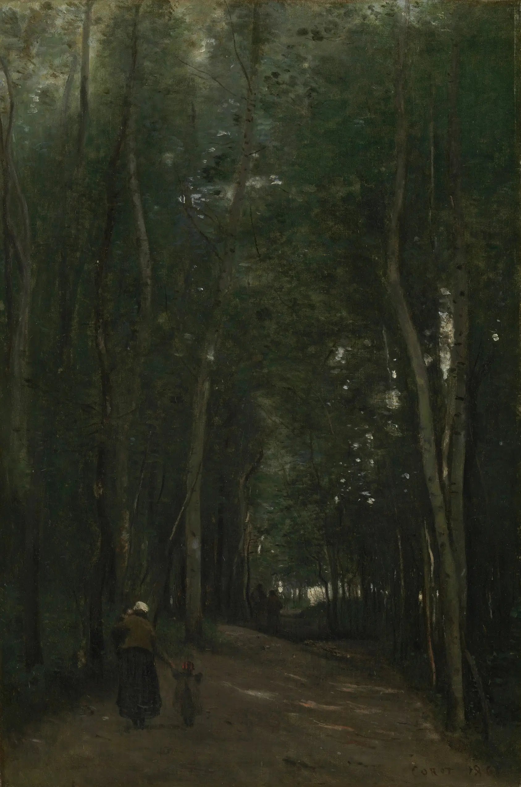 Un chemin à Saint-Cloud - Jean-Baptiste Camille Corot image 1 tableau peint à l’huile sur toile
