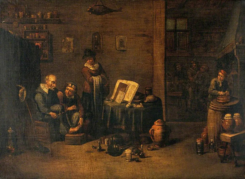 Хирург, оперирующий ногу - Давид Тенье младший