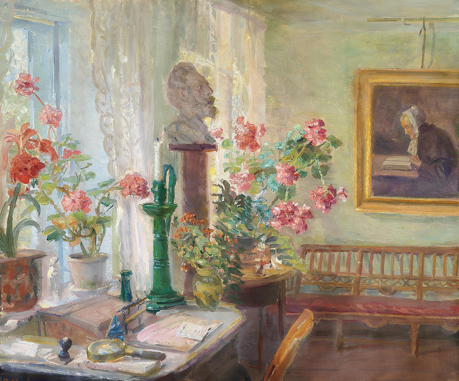 Угол гостиной. Интерьер. - Anna Ancher