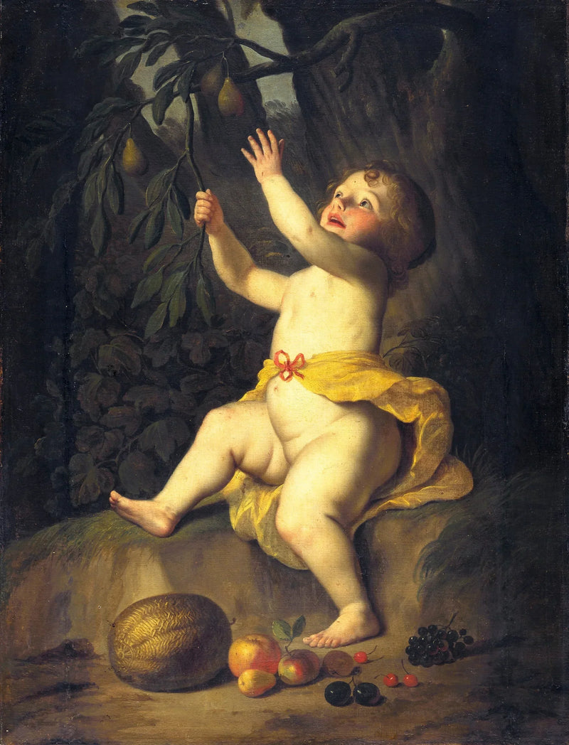 Ребенок, собирающий фрукты - Gerrit van Honthorst