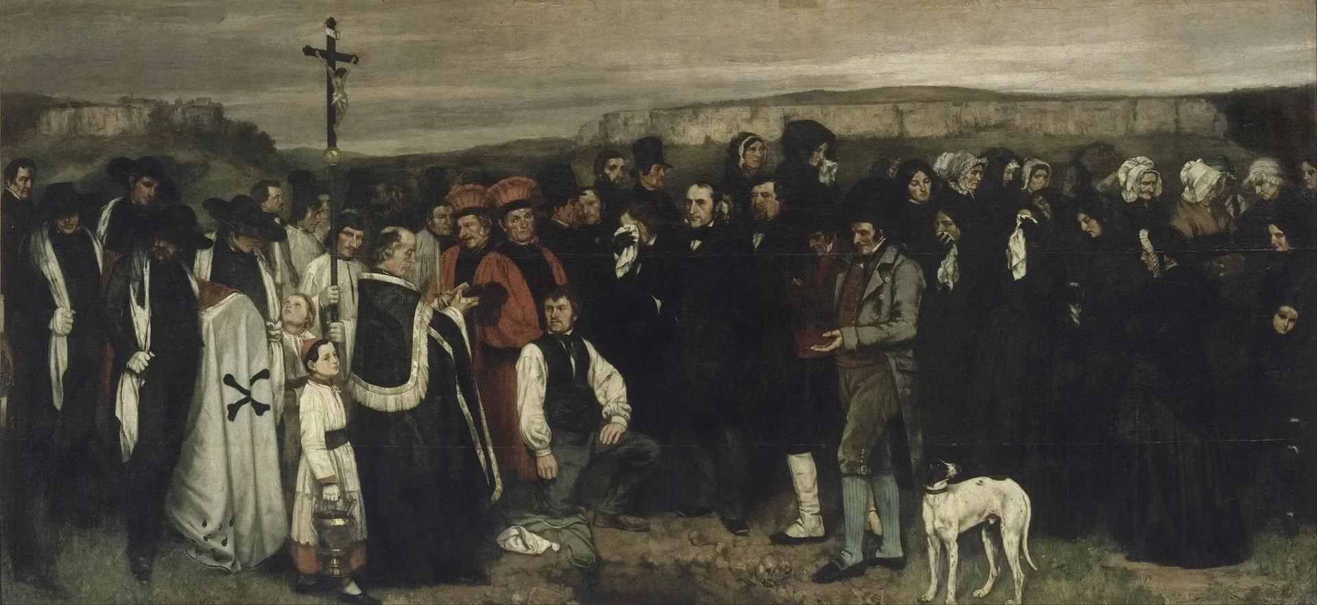Un enterrement à Ornans - Gustave Courbet image 1 copie peinte à la main à l’huile
