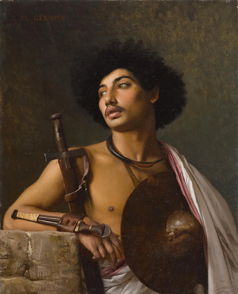 Reproduction du tableau « Un guerrier Bischari - Jean-Léon Gérôme » par Alpha Reproduction en peinture à l’huile
