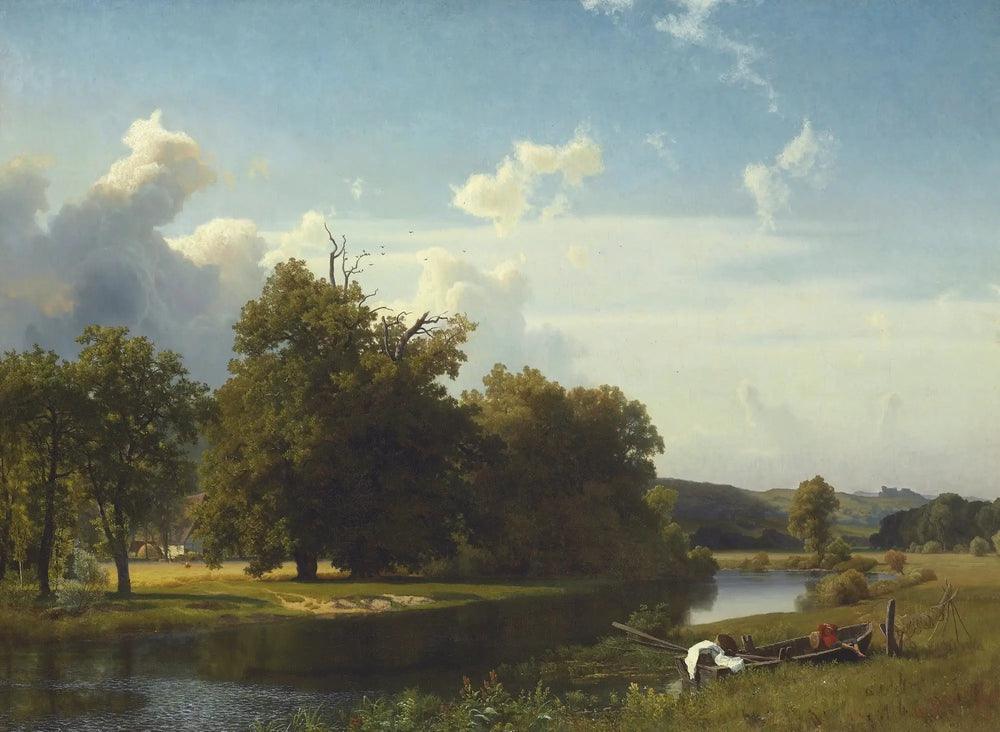 Un paysage fluvial Westphalie - Albert Bierstadt - Alpha Reproduction