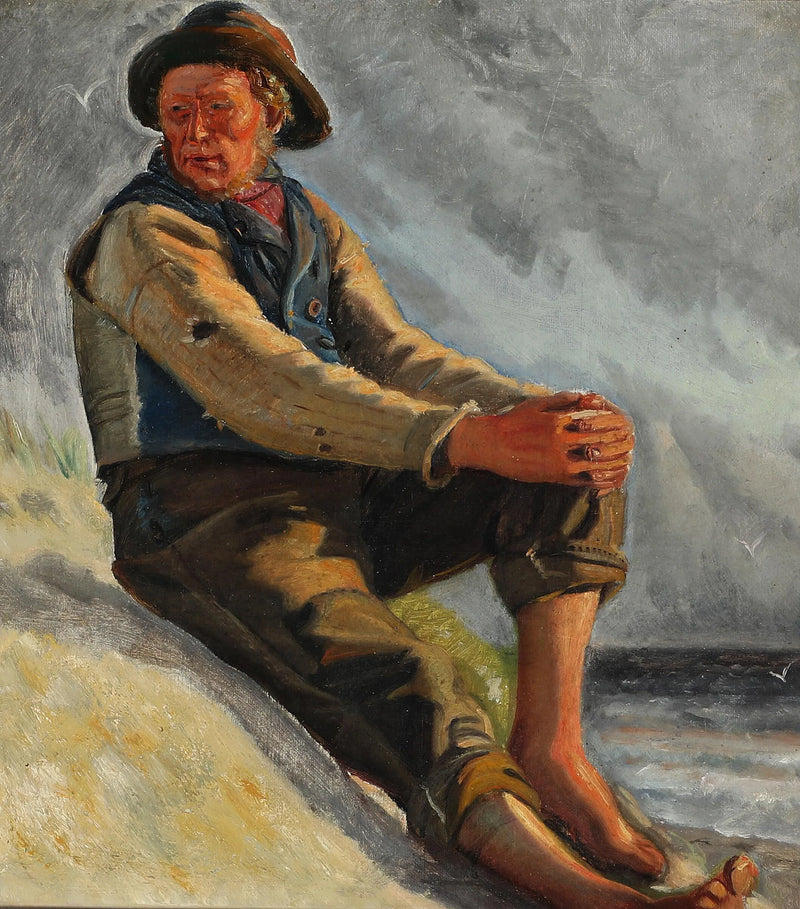 Рыбак на пляже. Эскиз. - Michael Peter Ancher