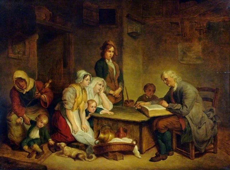 Отец, читающий Библию своей семье - Жан-Батист Грюз