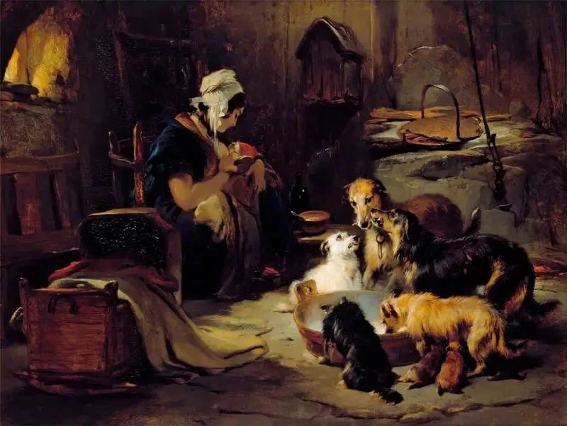 Un petit-déjeuner des Highlands - Edwin Henry Landseer image 1 reproduction de peinture à l’huile