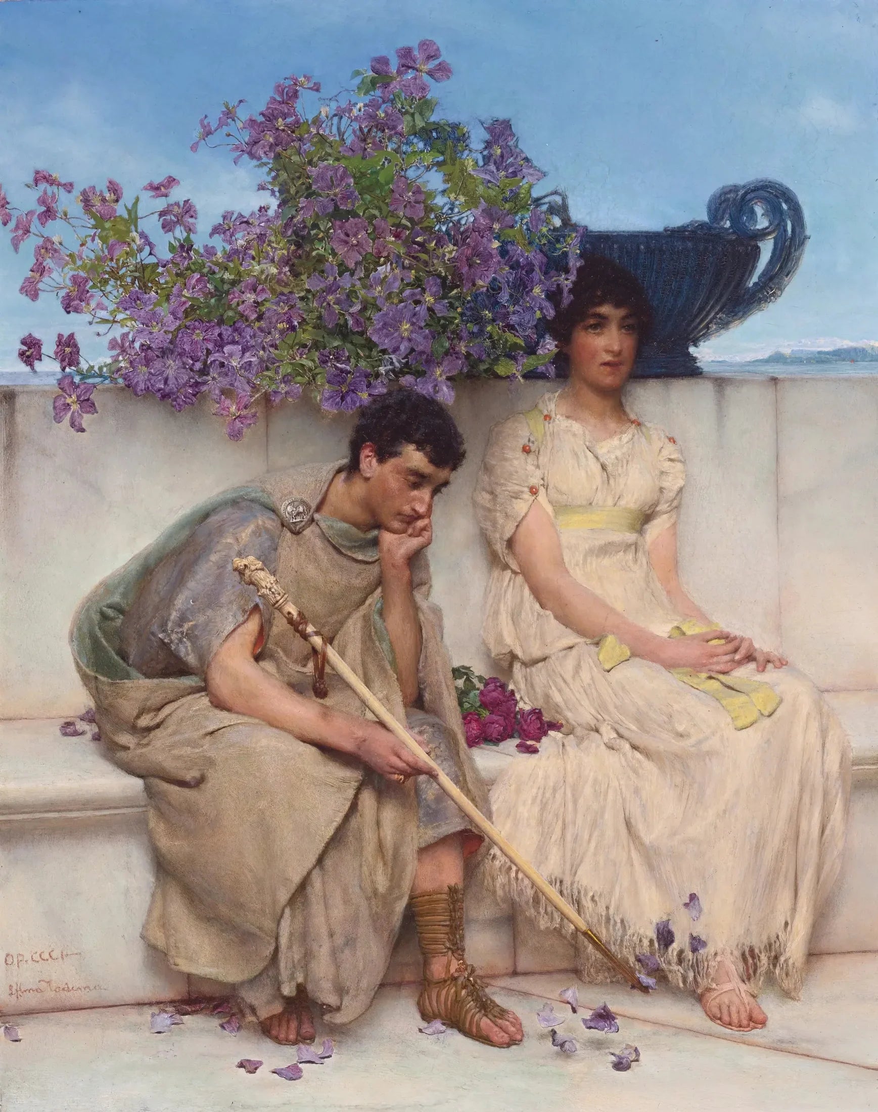 Un silence éloquent - Lawrence Alma-Tadema image 1 reproduction artisanale de tableau