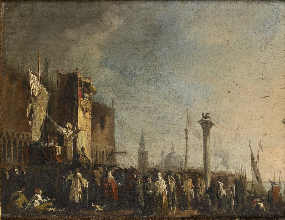 Un spectacle de marionnettes sur la Piazzetta Venise - Canaletto - Alpha Reproduction