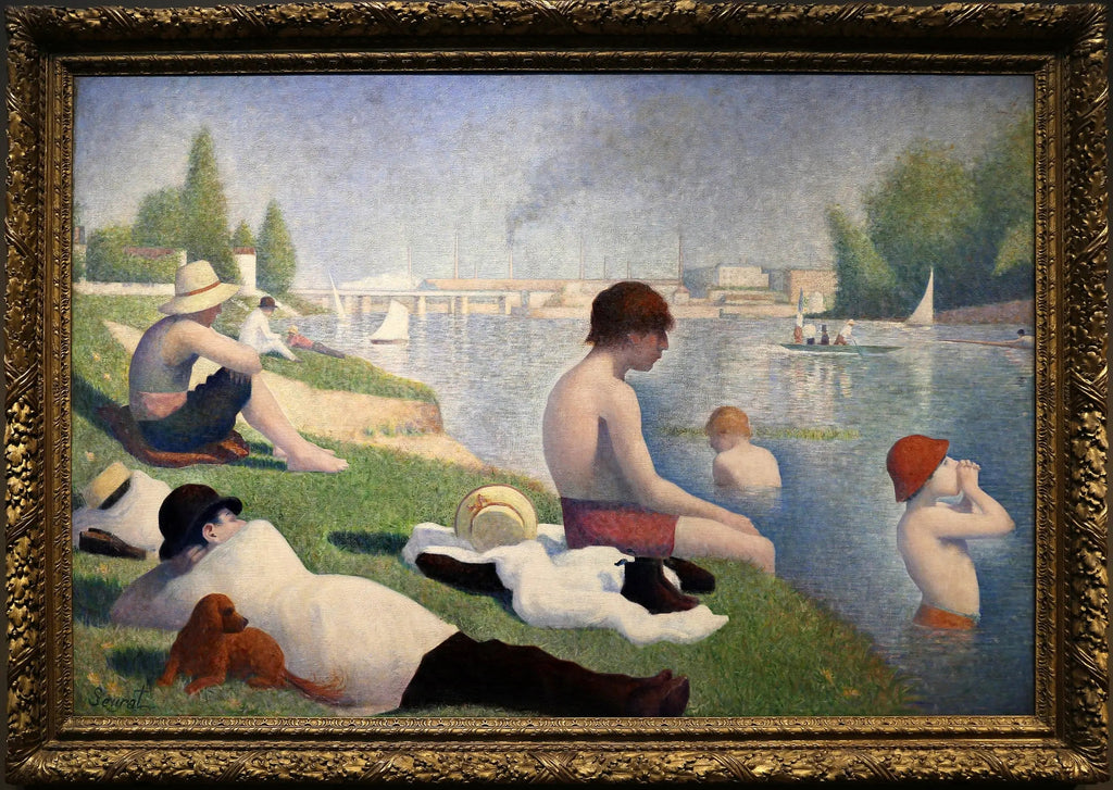 Une baignade à Asnières - Georges Seurat image 2 copie peinte à la main à l’huile