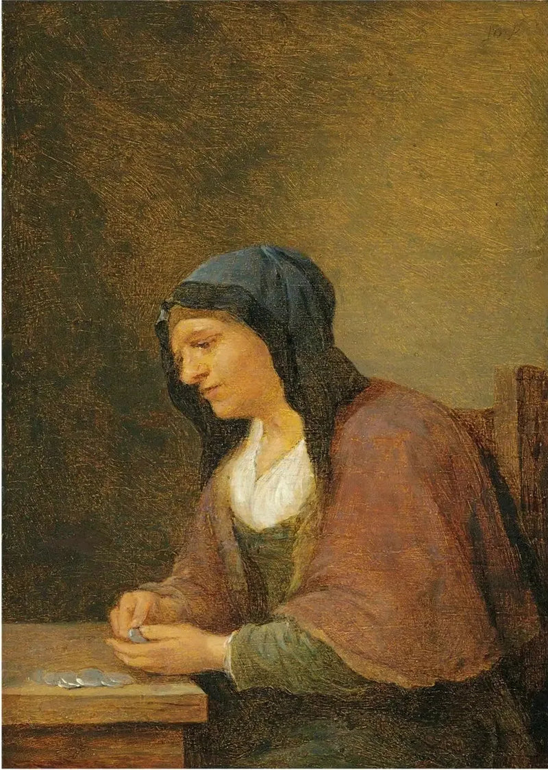 Женщина, считающая деньги - Давид Теньер младший