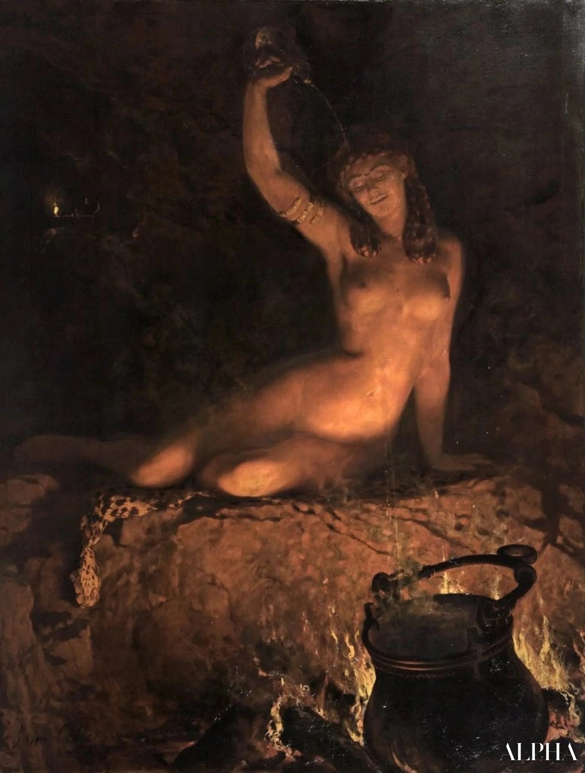 Reproduction du tableau « Une incantation - John Collier » par Alpha Reproduction en peinture à l’huile