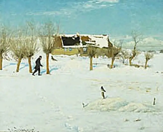 Зимний день в деревне. - Х. А. Брендекильде