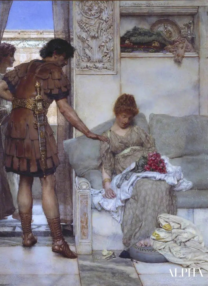 Une salutation silencieuse - Lawrence Alma-Tadema - Reproductions de tableaux et peintures haut de gamme