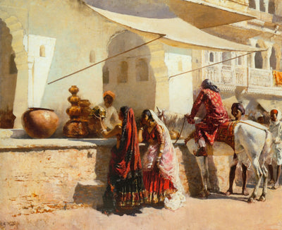 Une scène de marché de rue Inde - Edwin Lord Weeks - Alpha Reproduction