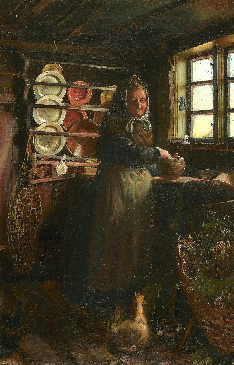 Старая дама в своей кухне. - Anna Ancher
