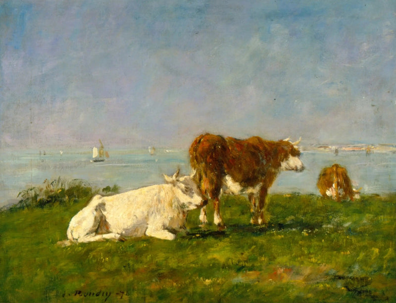 Коровы, пасущиеся у моря - Эжен Буден