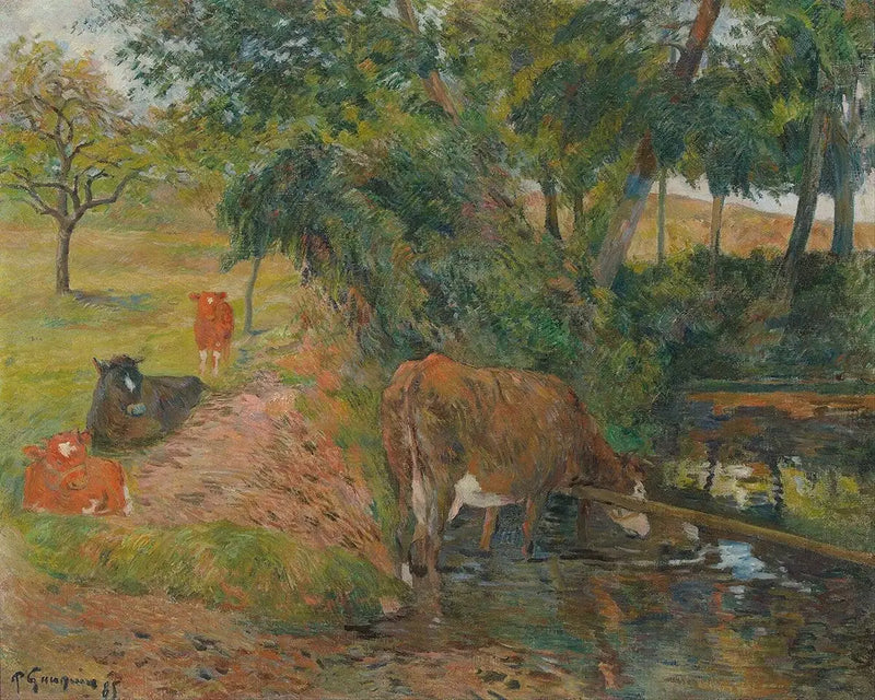 Коровы рядом с Дьеппом, или Коровы в отдыхе - Поль Гоген