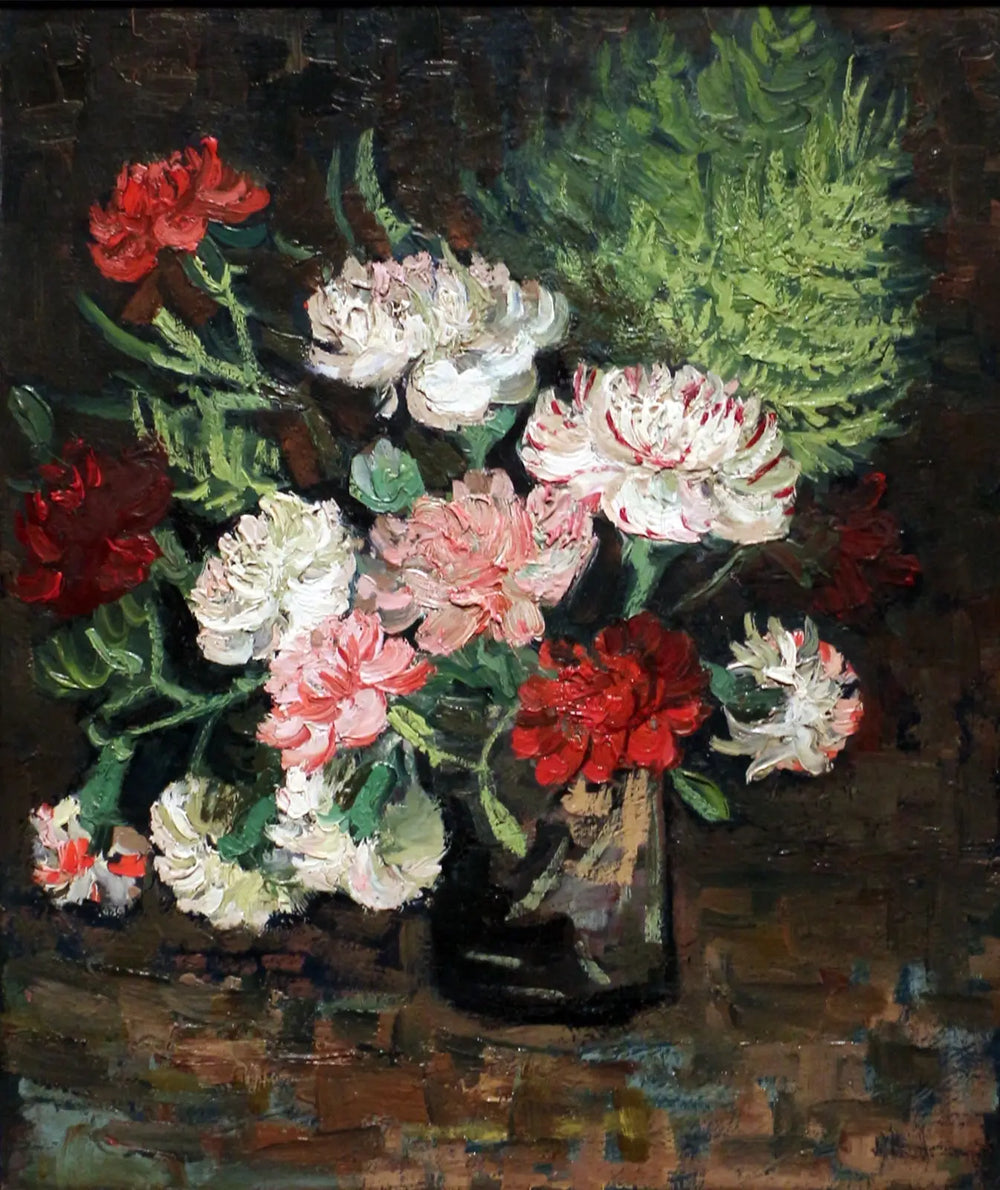Reproduction du tableau « Vase aux œillets - Vincent van Gogh » par Alpha Reproduction en peinture à l’huile