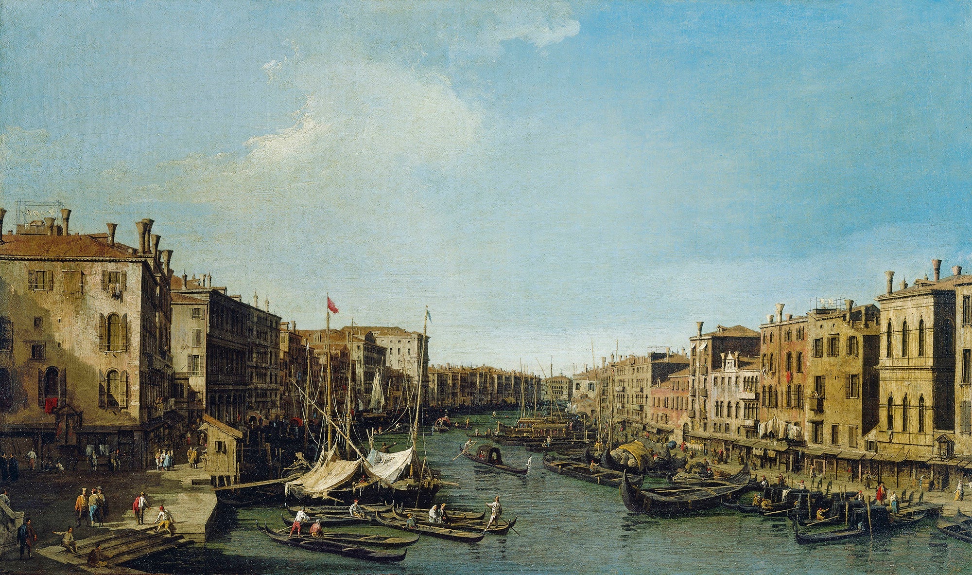 Venise: le Grand Canal du Rialto vers le palais Foscari - Canaletto - Alpha Reproduction