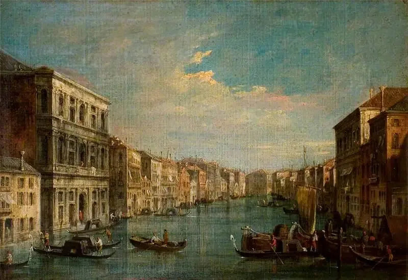 Венеция: Большой канал с юго-запада с Palazzo Grimani - Каналетто