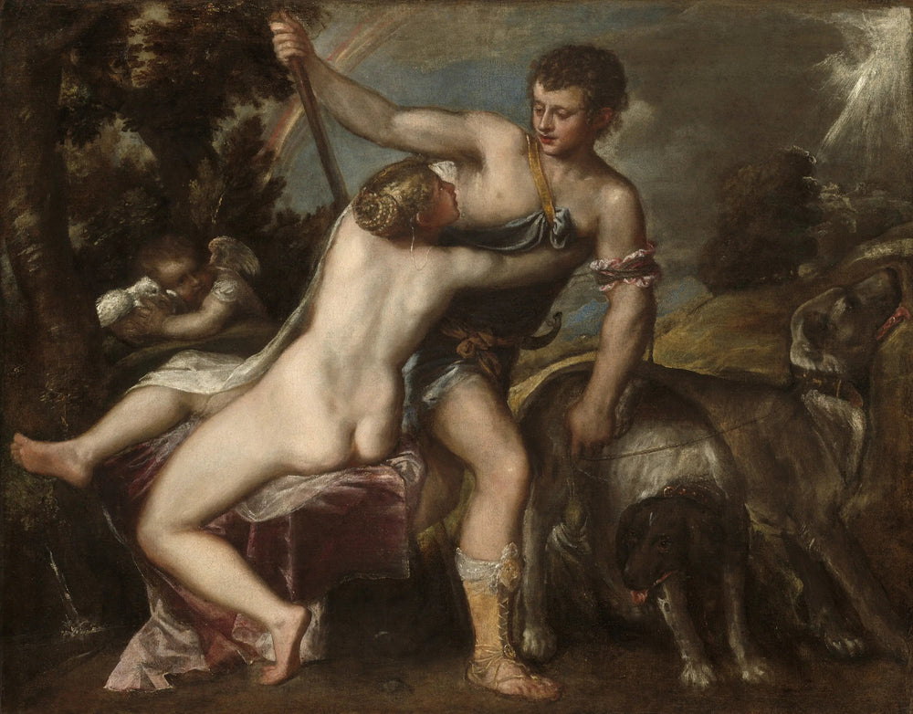 Vénus et Adonis - Titian image 1 tableau peint à l’huile sur toile