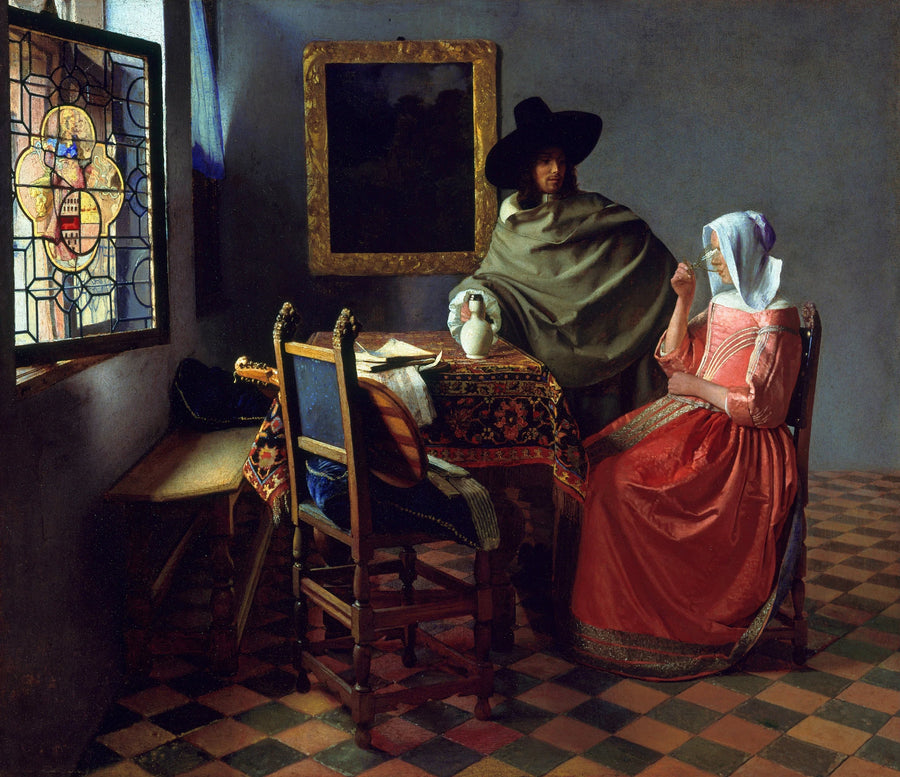 Le Verre de vin de Vermeer – reproduction peinture à l’huile sur toile