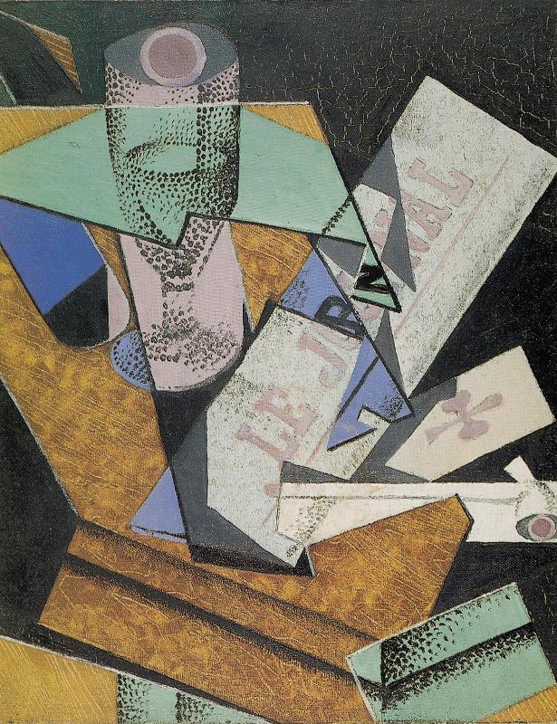 Verre et Journal - Juan Gris - Alpha Reproduction