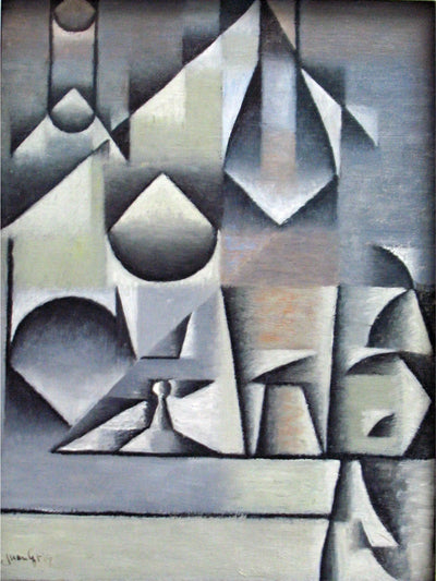 Verres et bouteilles - Juan Gris - Alpha Reproduction
