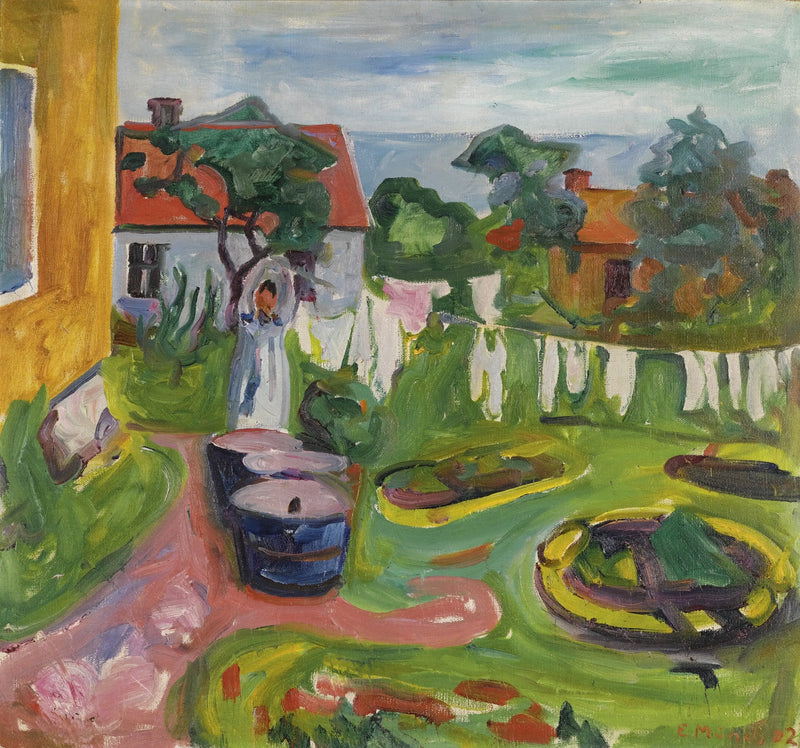 Одежда на веревке в Åsgårdstrand - Эдвард Мунк