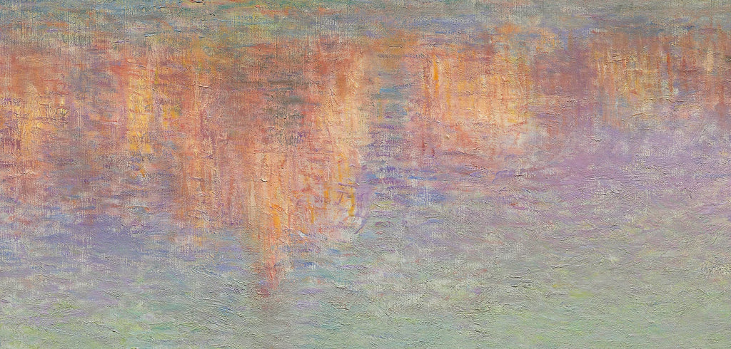 Détail des reflets roses et orangés sur la Seine dans Vétheuil W1645