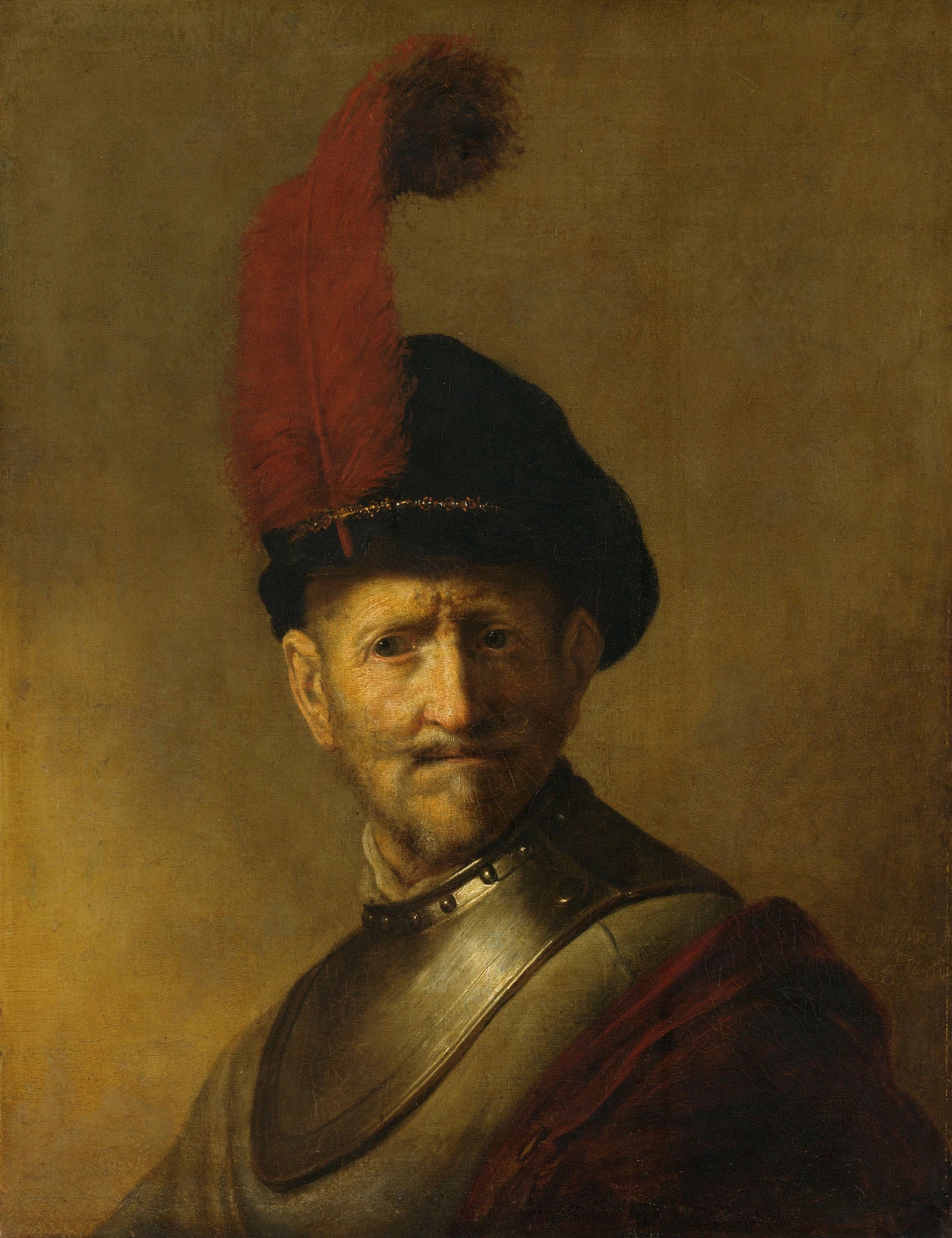 Vieil homme en costume militaire — copie d’après Rembrandt, Rijksmuseum