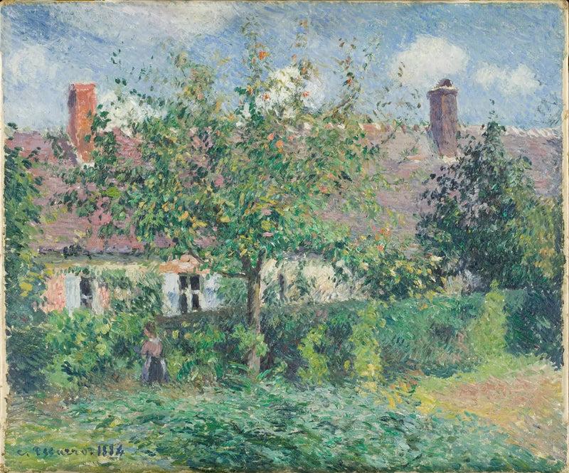 Старые дома в Эрагни, Камиля Писсарро, 1884 - Камиль Писсарро