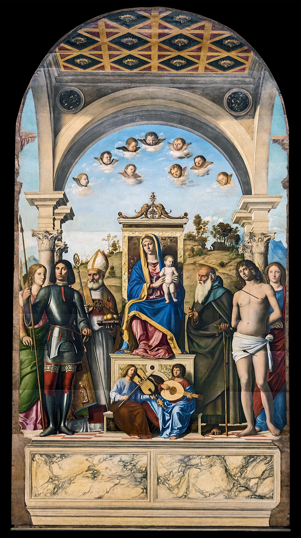 Vierge à l'Enfant intronisée avec les saints - Cima da Conegliano image 1 reproduction artisanale de tableau