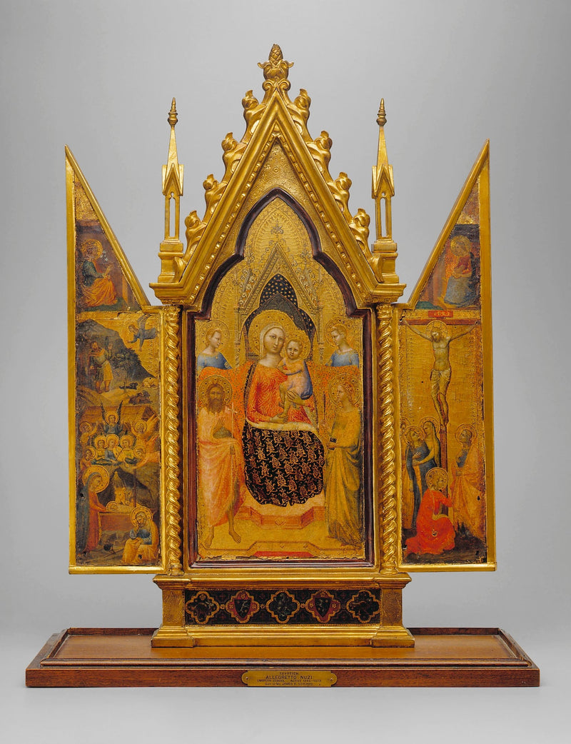 Дева с Младенцем с святыми, Распятие и Рождество - Allegretto Nuzi